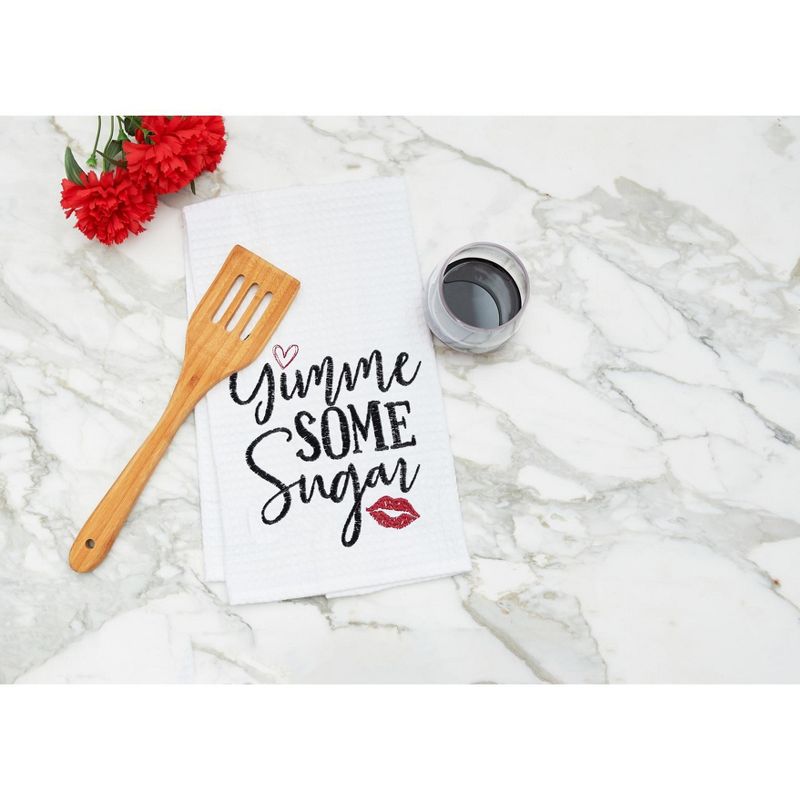 C&F Home Gimme Some Sugar Embroidered Waffle Weave Towel Valentine's Day Love Romantic 18" X 27" Machine Washable Kitchen Towel For Everyday Use Decor, 2 of 7