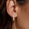 X's and O's Half Hoop Earrings for Women Two Town Gold Plated CZ Ginger Lyne Collection - 4 of 4