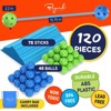 Fort Building Kit for Kids – 120 Piece STEM Construction Toy Set with Connectors and Rods, Indoor & Outdoor Play with Carry Bag - 2 of 4