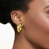 Ross-Simons Italian 18kt Gold Over Sterling Curved Ribbed Earrings - 2 of 4