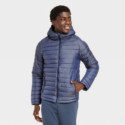 navy long puffa coat