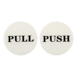 Unique Bargains Acrylic Self-Adhesive Decor Home Office Push Pull Door Sign 1 Pair - 1 of 4