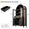 71" Tall Kitchen Pantry Cabinet with Glass Doors, Freestanding Display Storage Cabinet for Kitchen, Dining Room, or Living Room-Panipeachy - 4 of 4