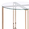 Veises Clear Glass Top with Champagne Finish End Table - 3 of 4