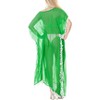LA LEELA Women's House Daily Routine Evening Wear Loungewear Sheer Solid Casual Cover Up Relaxed Caftan Maxi Dresses for Women XL-XXL Green, Solid - 4 of 4