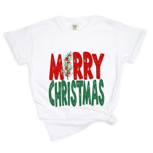 Simply Sage Market Red and Green Merry Christmas Garment Dyed Tee - 1 of 4