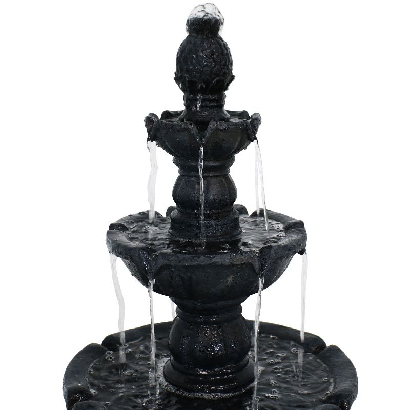 Sunnydaze 52"H Electric Fiberglass and Resin 4-Tier Pineapple Top Outdoor Water Fountain, 5 of 14