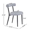 Modern Dining Chair Set of 2 with Curved Backrest and Metal Frame,Minimalist Upholstered Seat for Dining Room Kitchen-Baofuwish - 4 of 4