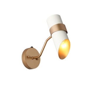 LNC Charonefos 1-Light Mid-Century Modern Cylinder Outdoor Wall Lights, White/Black, 10"/11.4" - 1 of 4