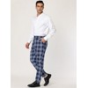 Lars Amadeus Men's Flat Front Unique Plaid Printed Business Dress Pants - 4 of 4