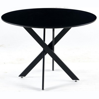 NicBex 42.1 Inch Mid-Century Round Dining Table with Cross Leg for 4-6 People,Dining Room,Living Room