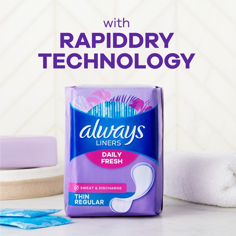 Always Dailies Thin Unscented Panty Liners, 5 of 10