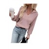 Women's Wide Collared Cable Knit Sweater - Miss Sparkling - 2 of 2