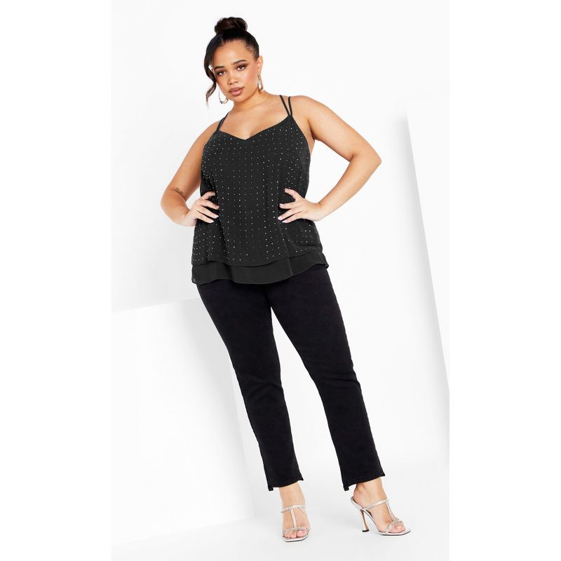 Women's Plus Size Strappy Nail Top - black |   CITY CHIC, 2 of 6