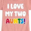 Girls' - Instant Message - I Love My Two Aunts Fitted Short Sleeve Graphic T-Shirt - 2 of 4