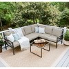 Leisure Made Blakely 5pc Aluminum Sectional in Tan Fabric - 2 of 4