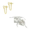 Adornia 14k Gold Plated Chain and Freshwater Pearl Wrap Around Drop Earrings - image 3 of 4