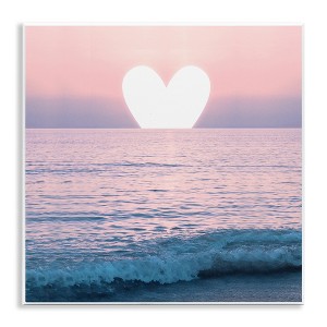 Stupell Industries Pink Heart Ocean Sunrise Wall Plaque Art - 1 of 4
