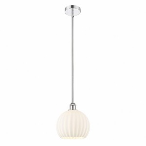 White Venetian - 1 Light Stem Hung Mini Pendant In Modern Style-11.25 Inches Tall and 10 Inches Wide - 1 of 1