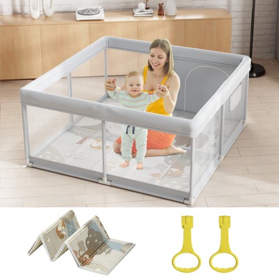 Fodoss Baby Playpen with Mat ，47 x 47 In Playpen for Babies and Toddlers, Indoor & Outdoor Activity Center, Safety Baby Fence