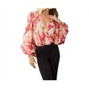 Women's Floral Felice Deep V Neck Crop Top - FLYING TOMATO - 4 of 4