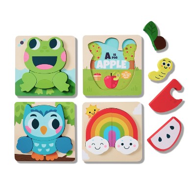 Chuckle & Roar Shapes & Animals Learning Kids Puzzles 2pk