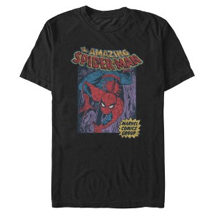 トップス MARVEL Spider-Man graphic T-shirt M Marvel: Spider-Man Mens Distressed Amazing Spider Short Sleeve T