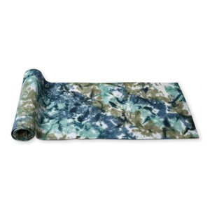 tagltd Tie Dye Cotton Blue and Green Cotton Machine Washable Table Runner Décor Decoration 72" x 18"-in. - 1 of 3