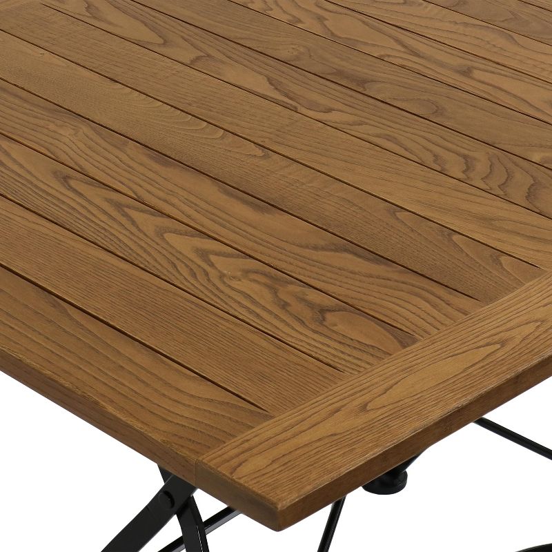 Sunnydaze Indoor/Outdoor Chestnut Wood Large Folding Patio Family Dining Table - 31" - Brown, 5 of 10