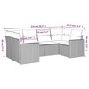 vidaXL Patio Sofa Set with Cushions Outdoor Furniture 6 Piece Poly Rattan - Gray - 3 of 4