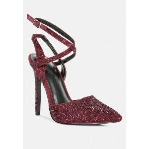CHARMER Rhinestone Embellished Stiletto Sandals - 1 of 4