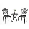 3 Piece Patio Seating Set, Aluminum Patio Accent Chairs Set Of 2 With Umbrella Hole,All Weather Square Metal Bistro Table Set -Maison Boucle - 2 of 4