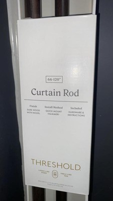 36-66 Wood Knob Curtain Rod Dark Brown - Threshold™
