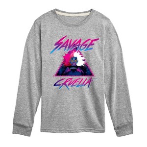 Boys' - Disney Villains - Cruella Savage Long Sleeve Graphic T-Shirt - 1 of 4