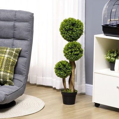 NicBex Artificial Ball Topiary Trees, Indoor/Outdoor Faux Fake Plants in Pot 2 Ball, Perfect for Home Office Living Room Decor