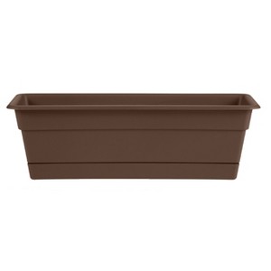 Bloem Dura Cotta Resin Rectangle Window Box Planter with Saucer Tray - 1 of 4