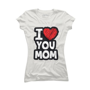 Junior's Design By Humans I Love You Mom Heart By solon2020 T-Shirt - 1 of 2