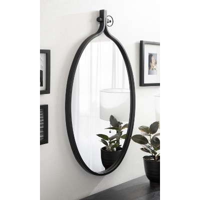Vintage Industrial Oval Bronze Wall Mirror, 20x34