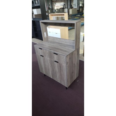 Fluted Sideboard Buffet Cabinet with Storage, Modern Coffee Bar Cabinet with Adjustable Shelves & 2 Drawers, Buffet Console Table for Kitchen Dining