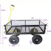 RISOKEYS Heavy Duty 660 Lbs Capacity Mesh Steel Garden Cart,4 Solid Tires with Removable Sides -Tool Cart for Gardening,Farming,Yellow - 3 of 4