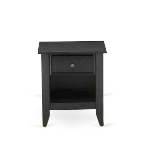 East West Furniture,Modern Nightstand Bedroom with 1 Wooden Drawer, Stable and Sturdy Constructed - 1 of 4