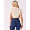 INSPIRE CHIC Women's Casual Short Sleeves Crop Denim Jacket - 3 of 4