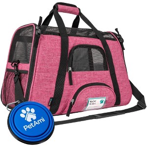 PetAmi Airline Approved Pet Carrier for Cat Dog, Soft Sided Travel Supplies Accessories, Ventilated Carrying Bag Kitten Puppy - 1 of 4