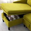 78.35" Cotton-Linen L-Shaped Reversible Chaise Sectional Sofa with Storage, 5 Pillows - 3 of 4