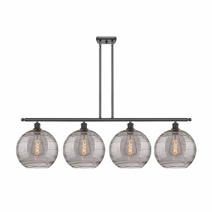 Athens Deco Swirl - 4 Light Stem Hung Island In Industrial Style-13.88 Inches Tall and 50.25 Inches Wide - 1 of 1
