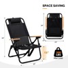 Karl Home Patio Blakc Aluminum Beach Chair(Set of 1) - 2 of 4