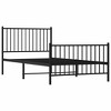 Bed Frame Black Powder-coated steel Twin Bed Frame Rectangular - 4 of 4