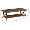 Vynxaria Modern Rustic Coffee Table - Brown (Pine Brown & Steel Gray), 48.0"L×24.0"W×17.8"H, Easy Assembly, Easy-Care Design for Home - 4 of 4