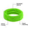 Unique Bargains Stretchy Cotton Blend Sweat Absorbing Sport Headband Wristband Fluorescent Green 3 pcs - 3 of 4