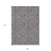 Brown And Blue Floral Washable Indoor Outdoor Area Rug - 3 of 4